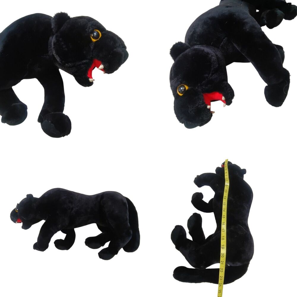 Vintage American Toy Co. Black Leopard Jaguar Panther Rigid Stuffed Animal Plush